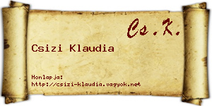 Csizi Klaudia névjegykártya